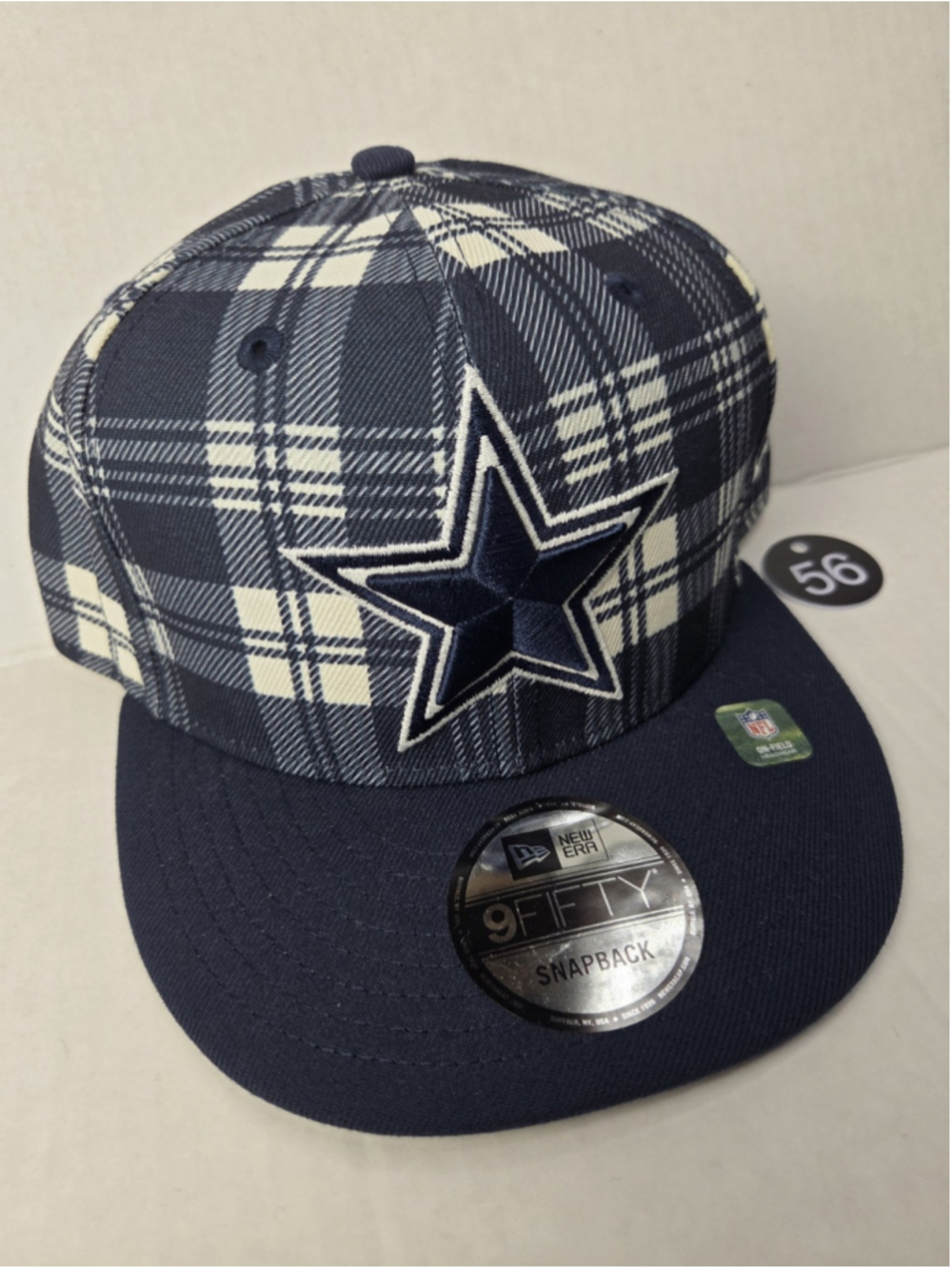 New Era 9FIFTY Dallas Cowboys NFL Plaid Snapback Cap Navy Cream NWT #67